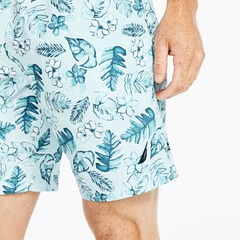 SUSTAINABLY CRAFTED 8" TROPICAL PRINT SWIM,South Beach Aqua,large