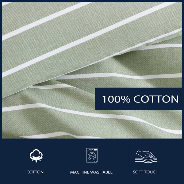 Park Stripe Green Full/Queen Comforter Set
