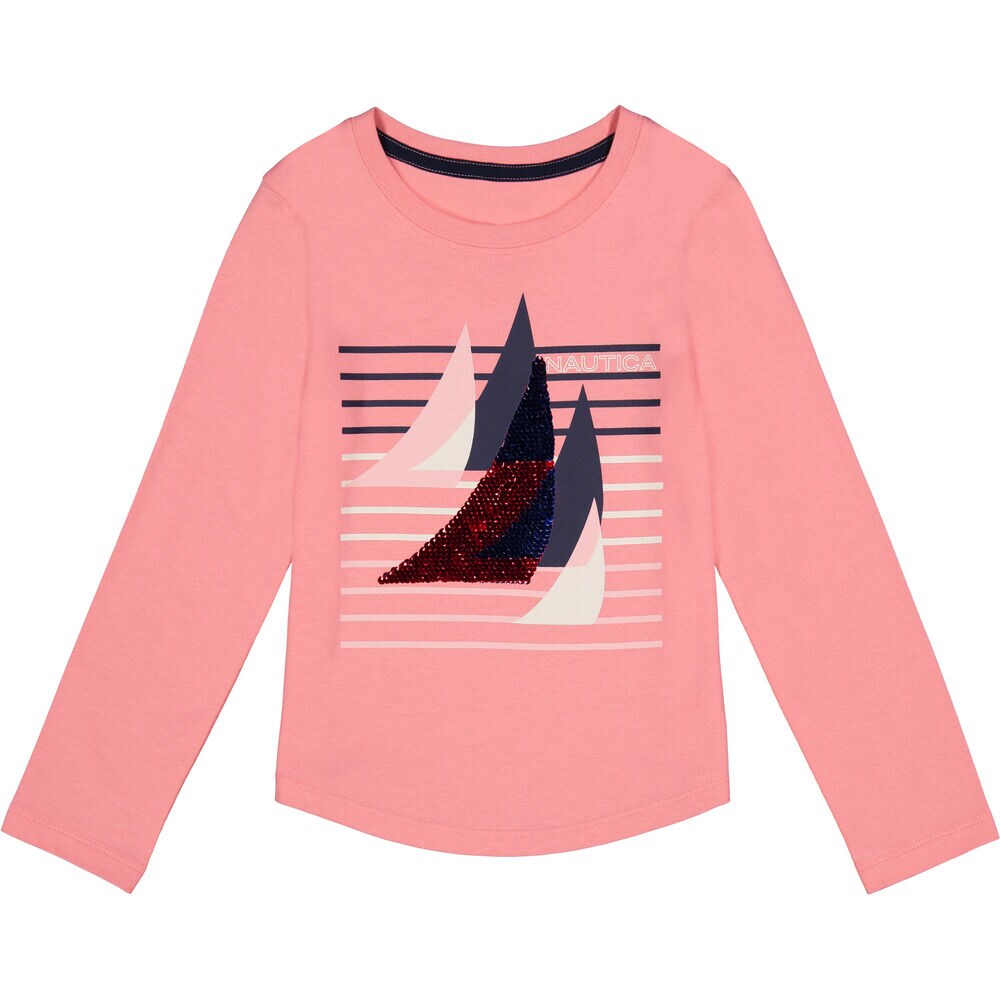Little Girls’ Sail Graphic T-Shirt (4-6X),Deep Fuschia,large