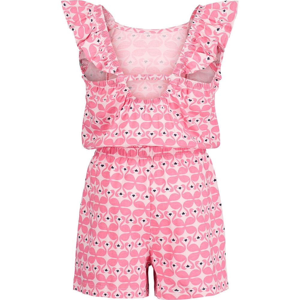 TODDLER GIRLS' FLAMINGO GEO ROMPER (2T-4T),Red Skies,large