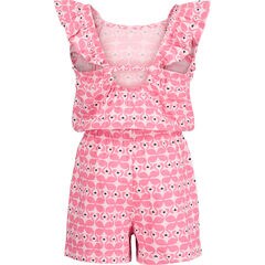 TODDLER GIRLS' FLAMINGO GEO ROMPER (2T-4T),Red Skies,large