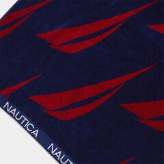 BRAND ICON PRINTED BEACH TOWEL,Nautica Red,large