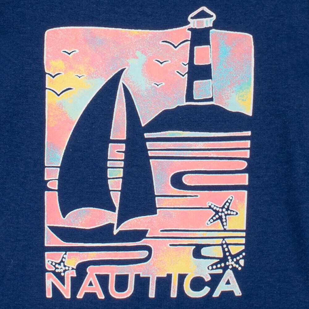 LITTLE GIRLS' TIE DYE FOIL GRAPHIC T-SHIRT (4-7),Aqua Isle,large