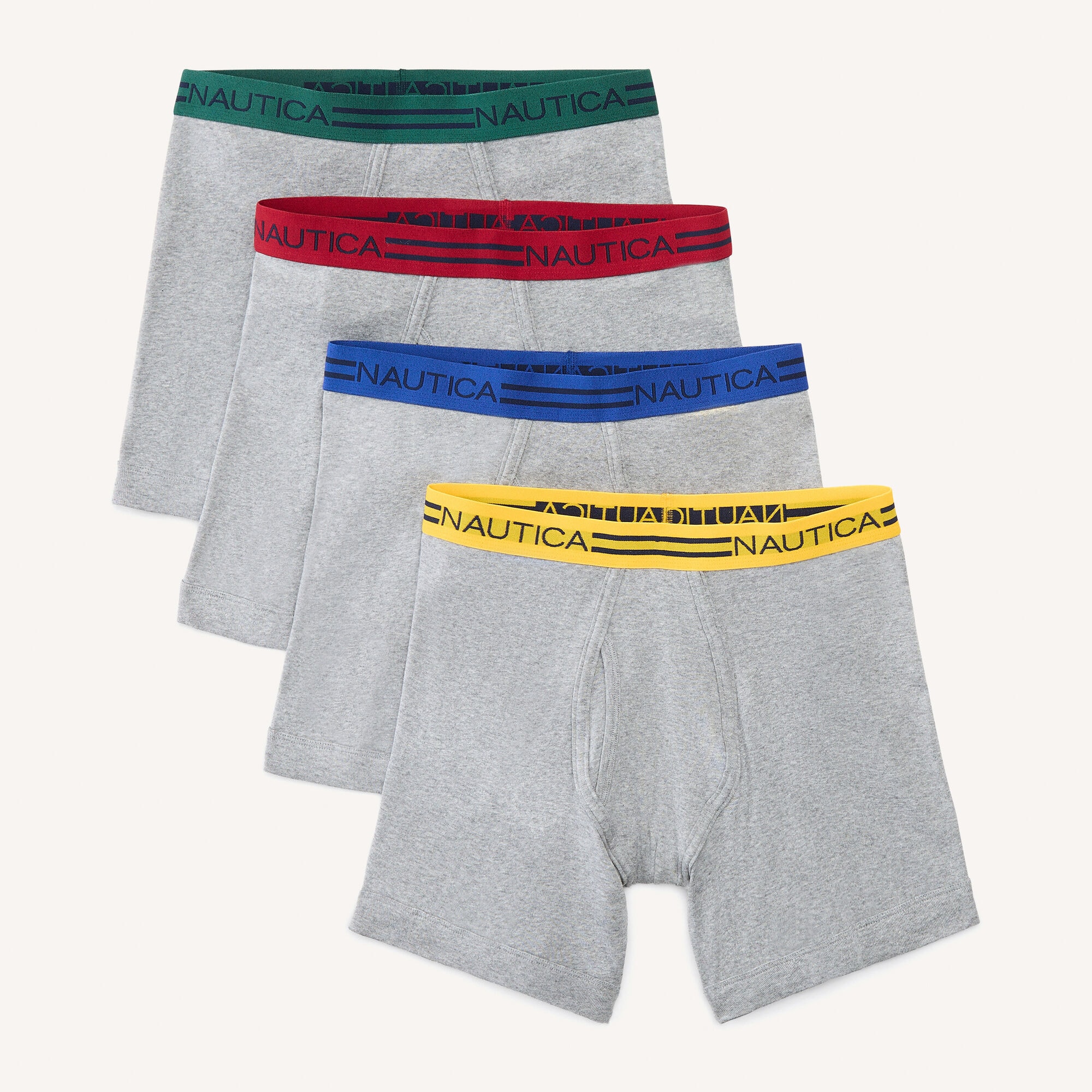 COTTON BOXER BRIEFS, 4-PACK,Blue Depths,large