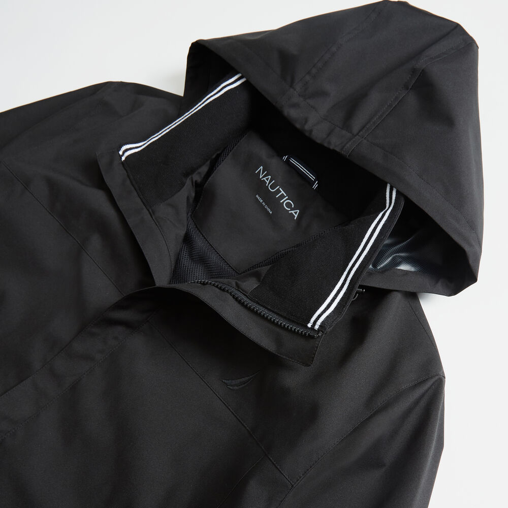 HOODED BOMBER JACKET,True Black,large