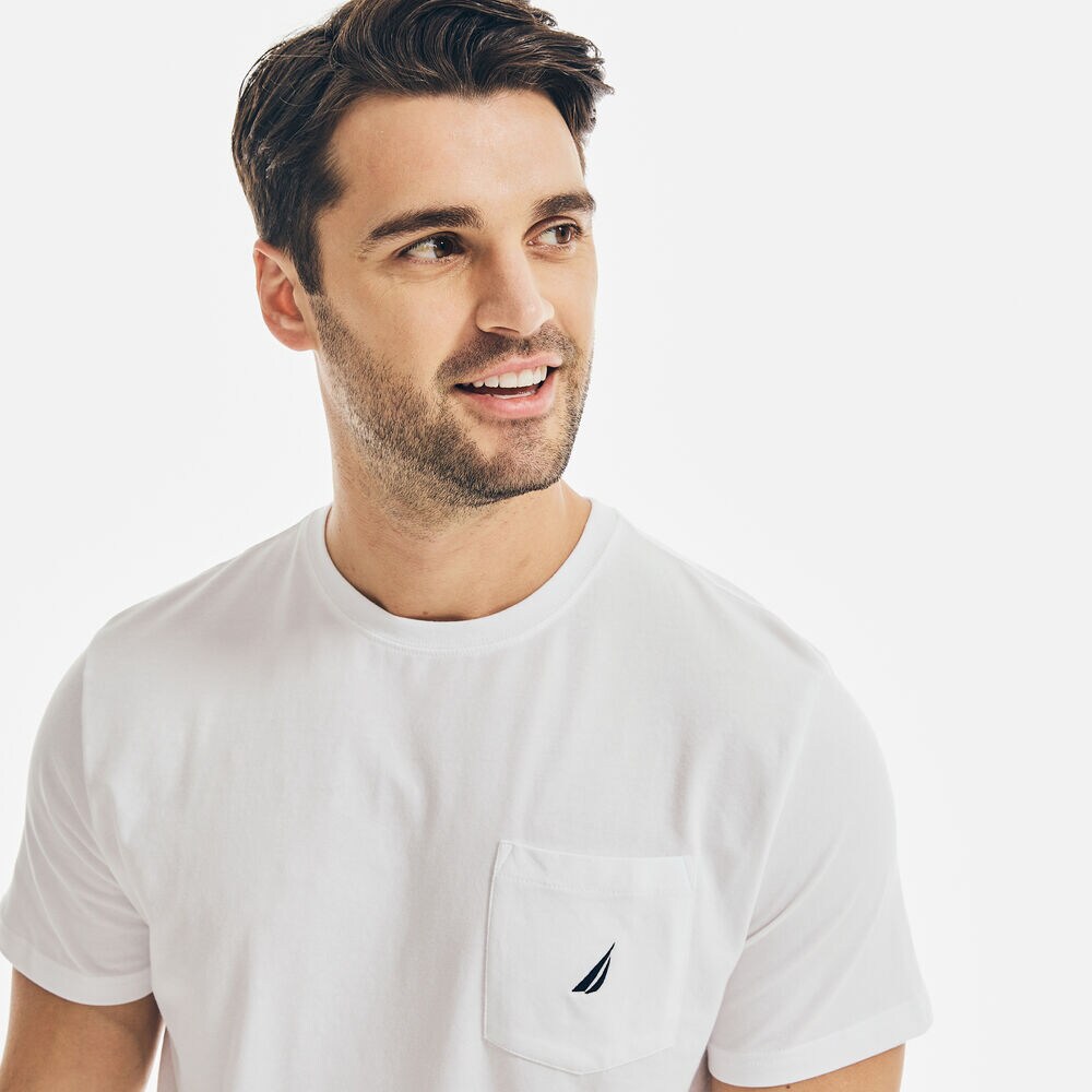 PREMIUM COTTON POCKET T-SHIRT,Bright White,large