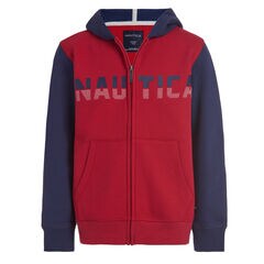 LITTLE BOYS' LOGO COLORBLOCK FULL-ZIP HOODIE (4-7),Dark Acacia,large