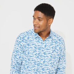 FISH PRINT SHIRT,Clear Sky Blue,large