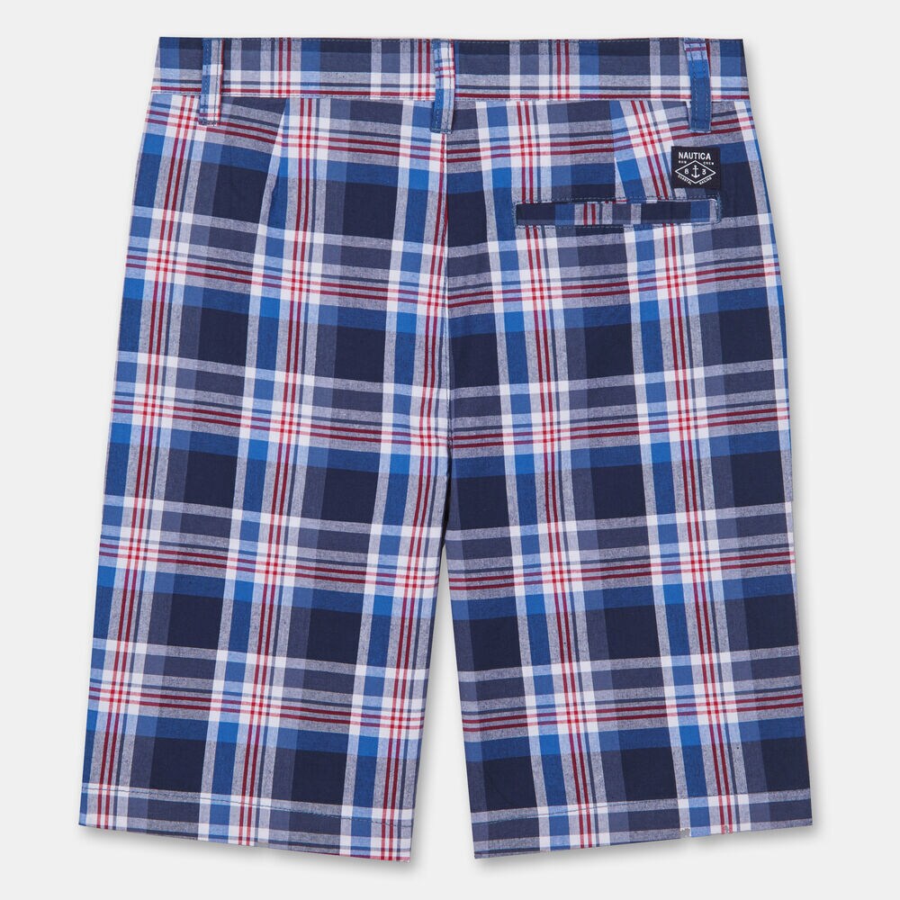 TODDLER BOYS' TURNER PLAID SHORTS (2T-4T),Bright Cobalt,large
