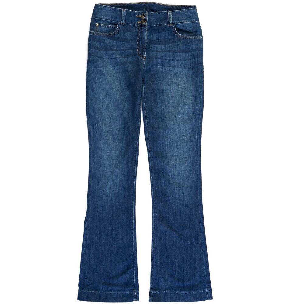 Cool Blue Wash Flare Leg Jeans,Prism Light Blue Wash,large