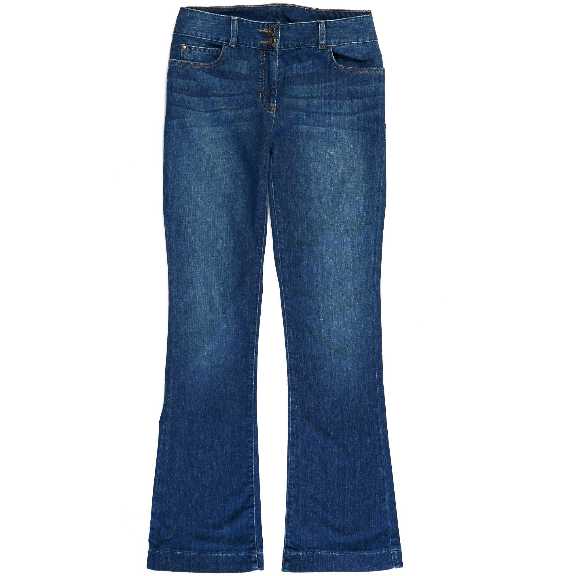 Cool Blue Wash Flare Leg Jeans,Prism Light Blue Wash,large