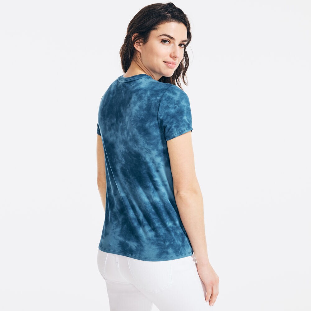 TIE-DYE TWIST-FRONT TOP,Nautica Blue,large
