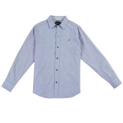 Boys' Solid Shirt (8-16),Varsity Blue Wash,large