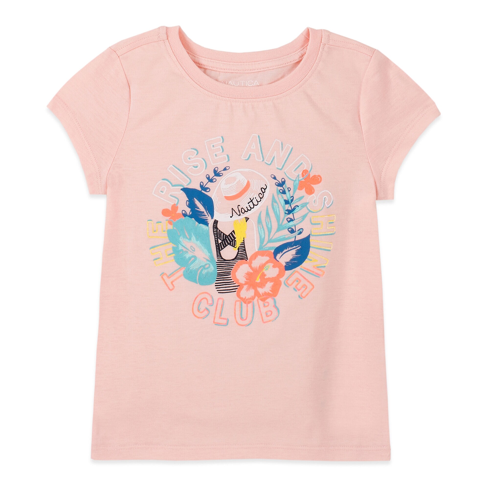 LITTLE GIRLS' RISE AND SHINE FOIL GRAPHIC T-SHIRT (4-7),Vintage Berry,large