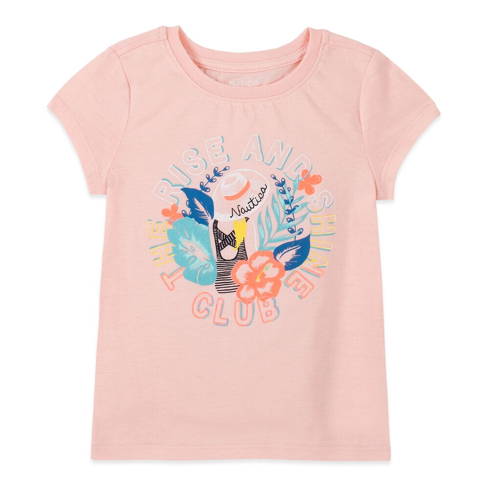 GIRLS' RISE AND SHINE FOIL GRAPHIC T-SHIRT (8-16),Vintage Berry,large