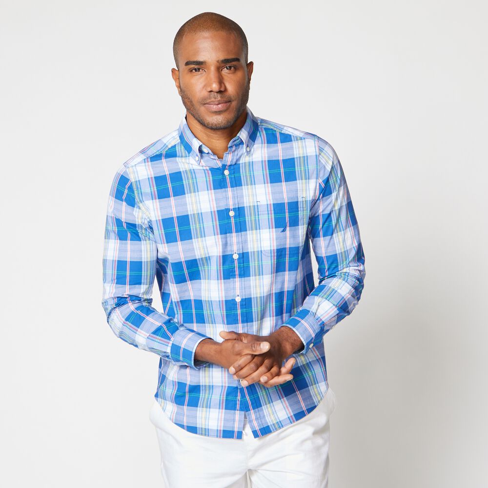 PLAID SHIRT,Windsurf Blue,large