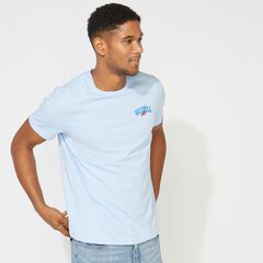 BIG & TALL SAILOR PRINT T-SHIRT,Azure Blue,large