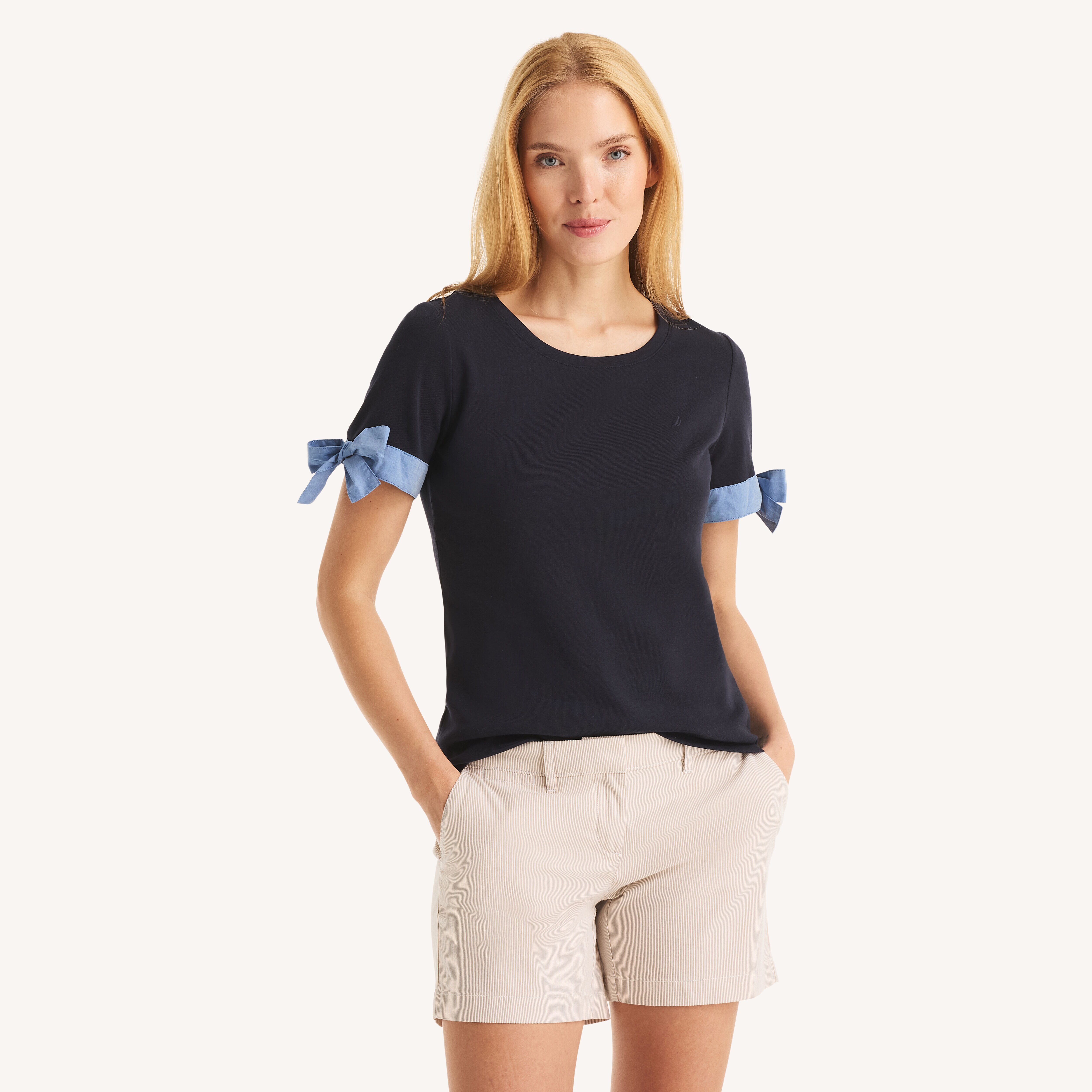 Chambray Tie-Sleeve Top | Nautica