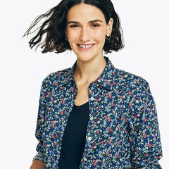FLORAL PRINT WEEKEND SHIRT,Stellar Blue Heather,large