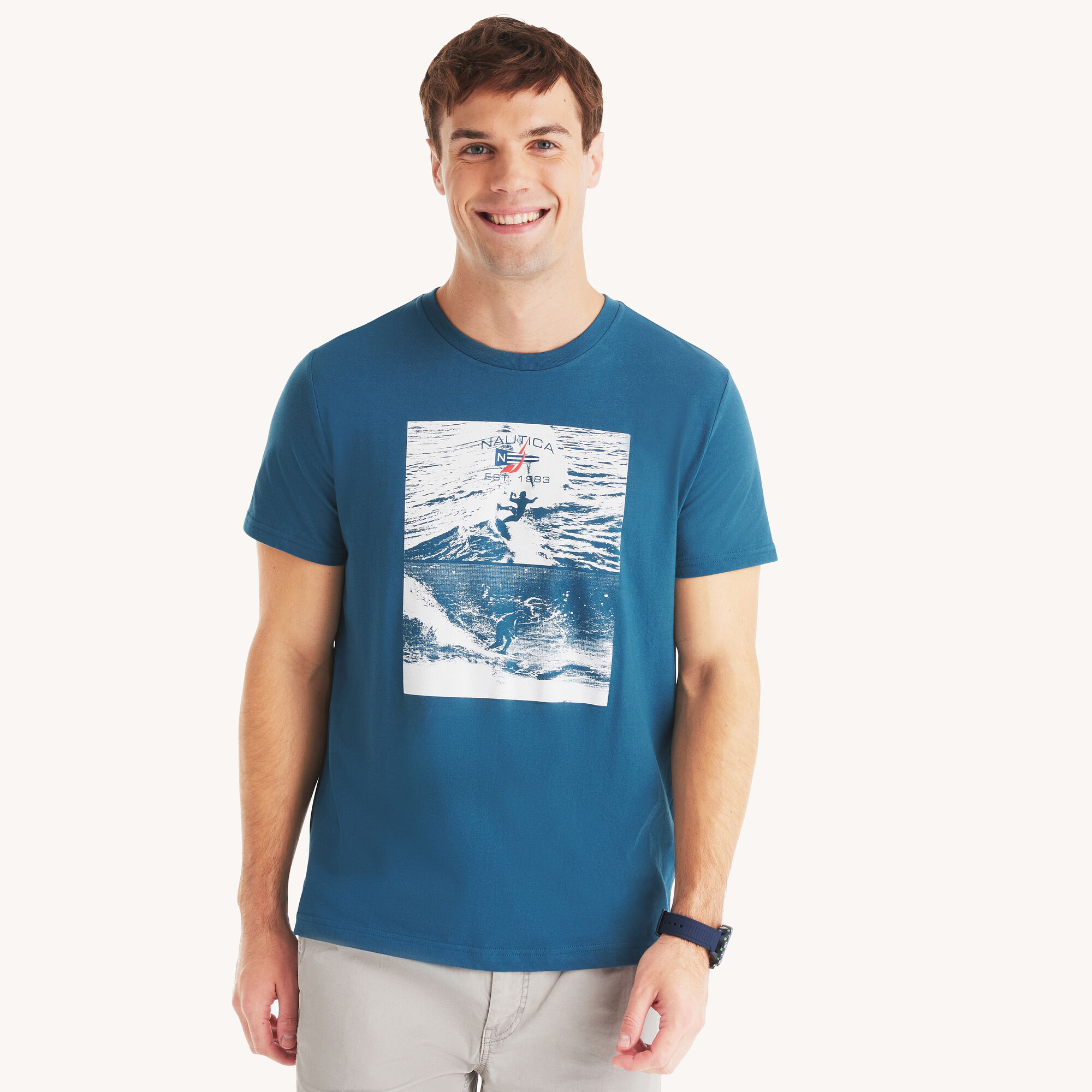 Surfing Graphic T-Shirt,Star Sapphire,large