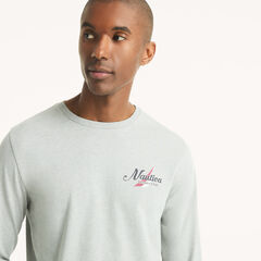 Leisure Club Graphic Long-Sleeve T-Shirt,Grey Heather,large