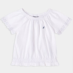 TODDLER GIRLS' EMBROIDERED TOP (2T-4T),Antique White Wash,large
