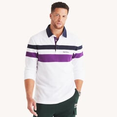 Big & Tall Slim Fit Long-Sleeve Waffle Polo,Bright White,large