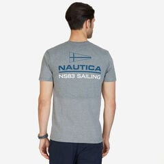 NS83 Sailing Graphic T-Shirt,Grey Heather,large