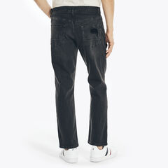 NAUTICA JEANS CO. DISTRESSED STRAIGHT FIT DENIM,Black Ink Wash,large