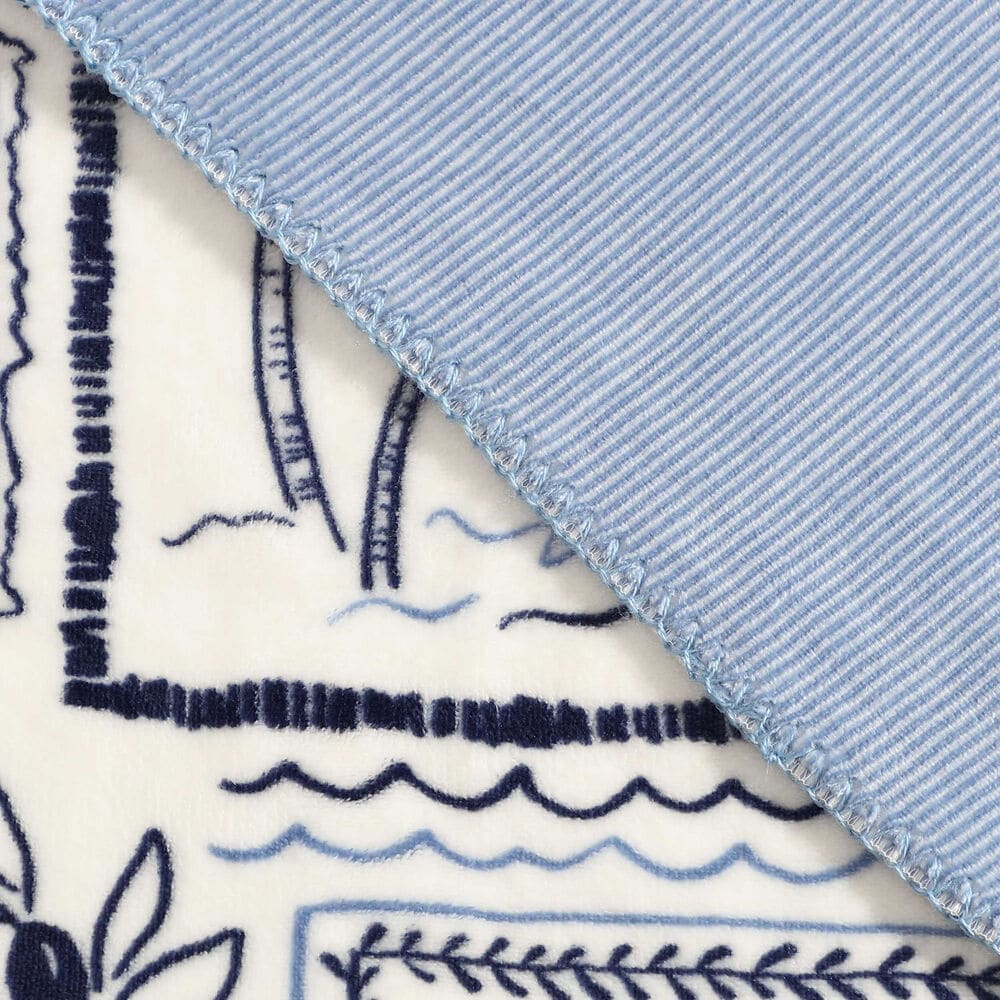 Beach Collage 50" X 70" Throw Blanket,Pure Deep Bay Wash,large