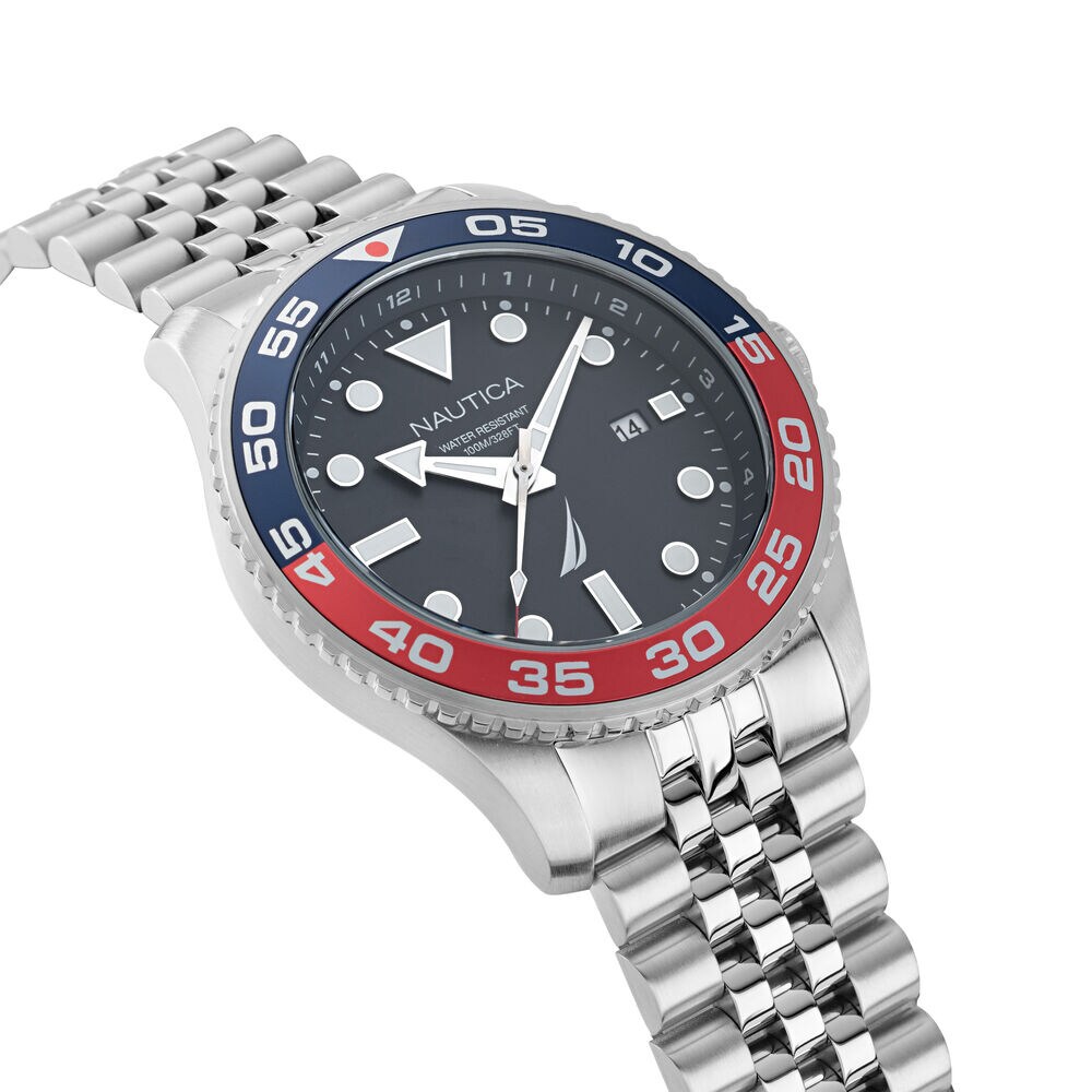 PACIFIC BEACH STAINLESS STEEL WATCH,Multi,large