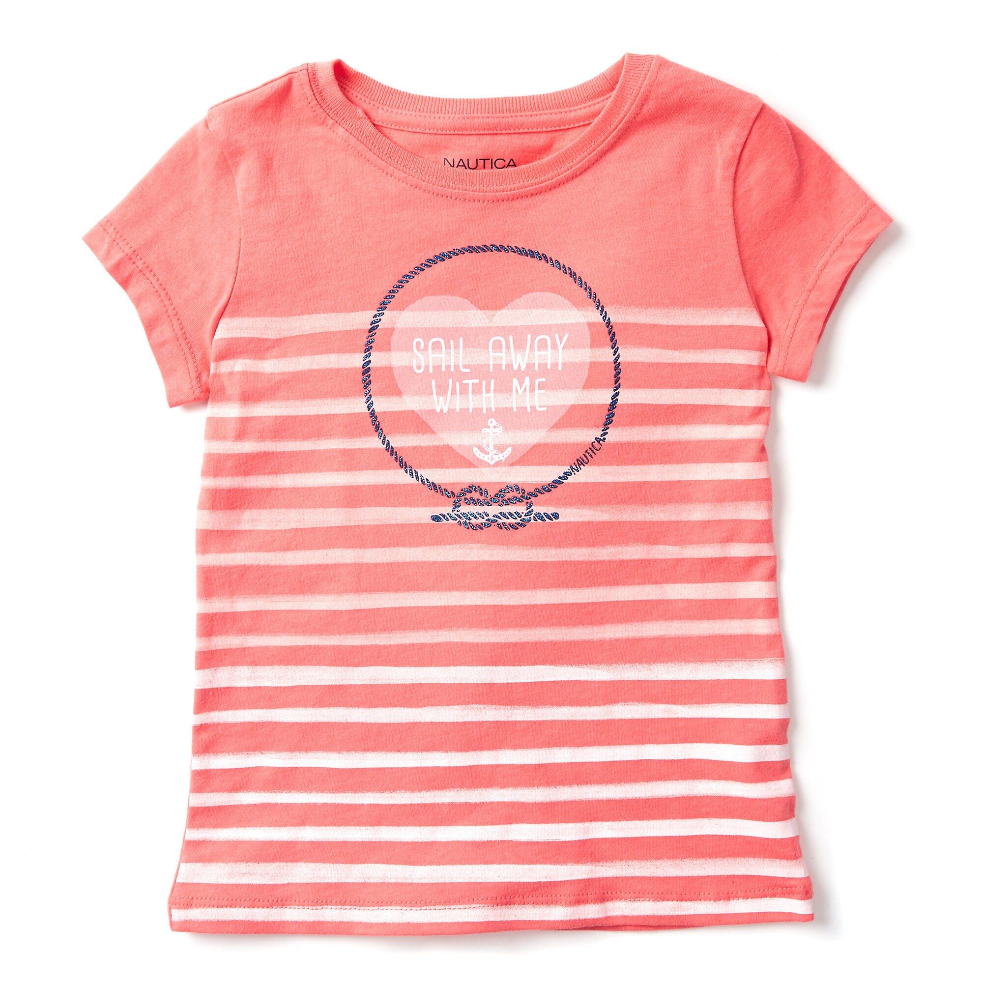 Little Girls' Sail Away T-Shirt (4-6x),Vintage Berry,large