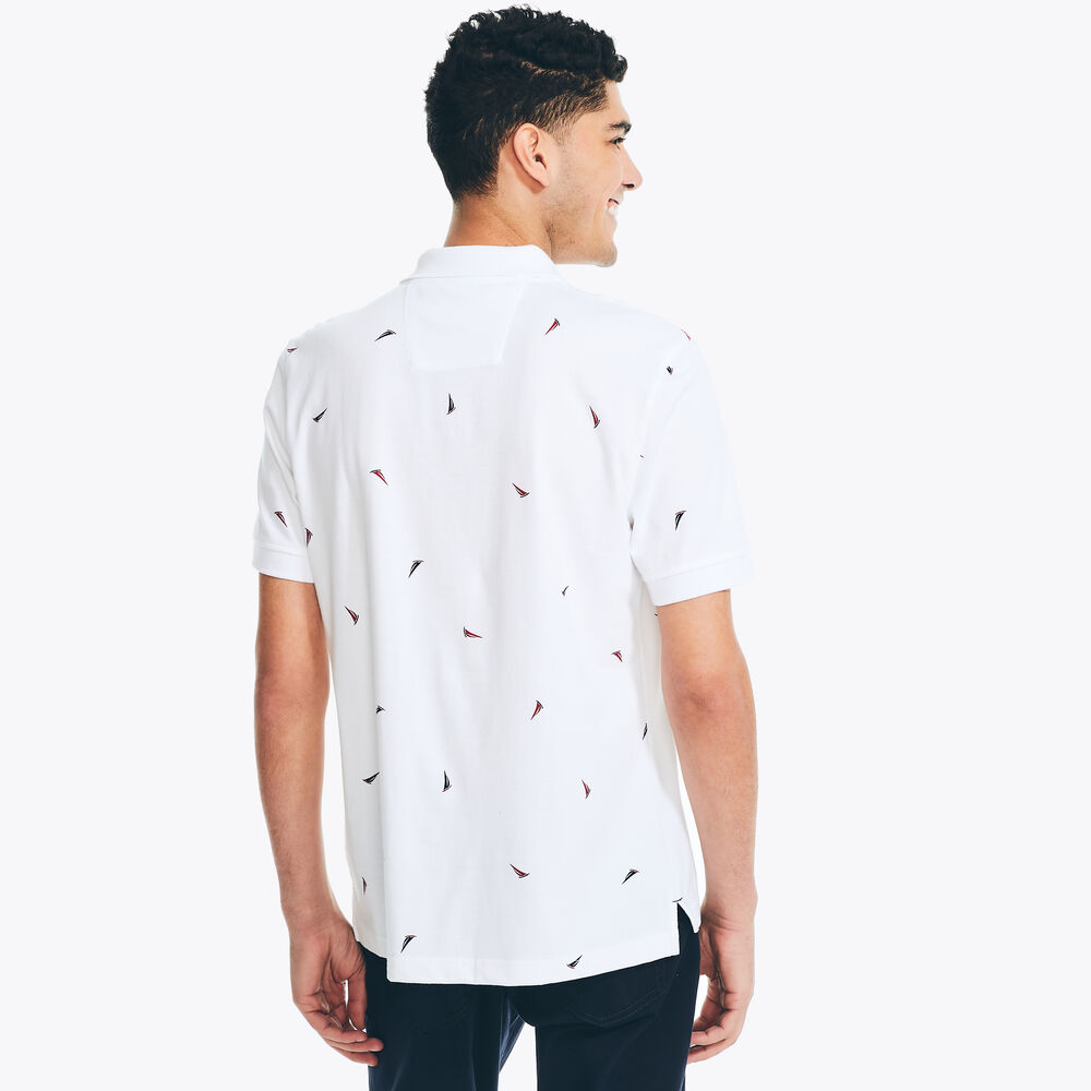 CLASSIC FIT PRINTED POLO,Bright White,large