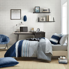Heather Block Grey Twin/Twin XL Comforter-Sham Set,Heather,large