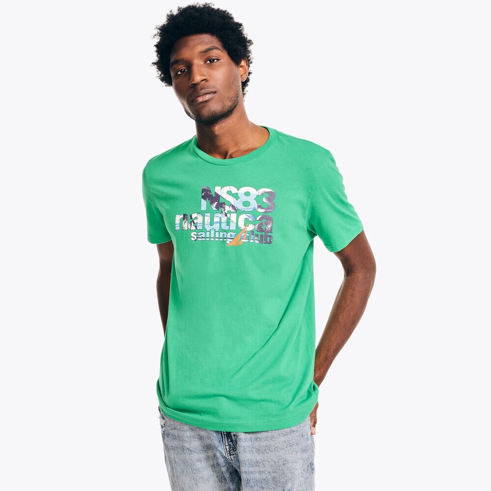 NS83 Sailing Graphic T-Shirt,Spearmint,large