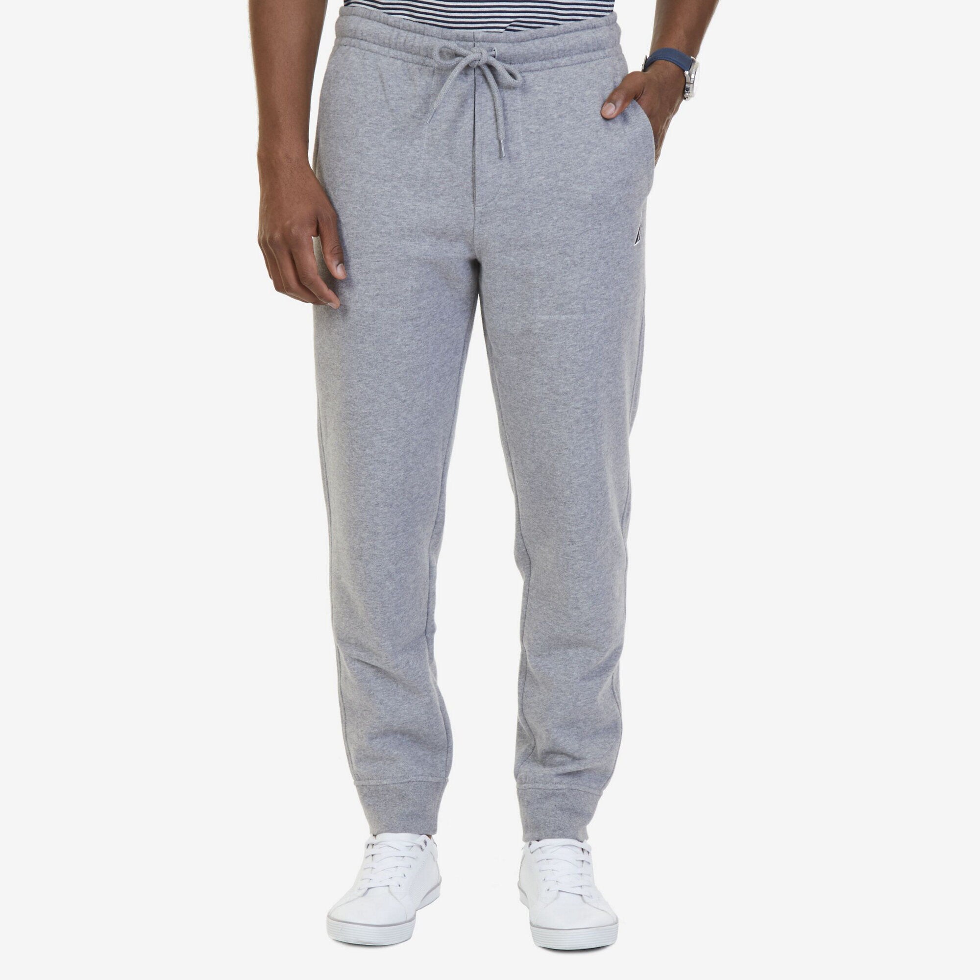 BRAND ICON FLEECE JOGGER,Stone Grey Heather,large