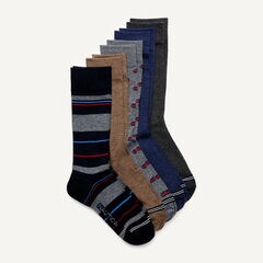Dress Crew Socks, 5-Pack,Khaki Beach,large