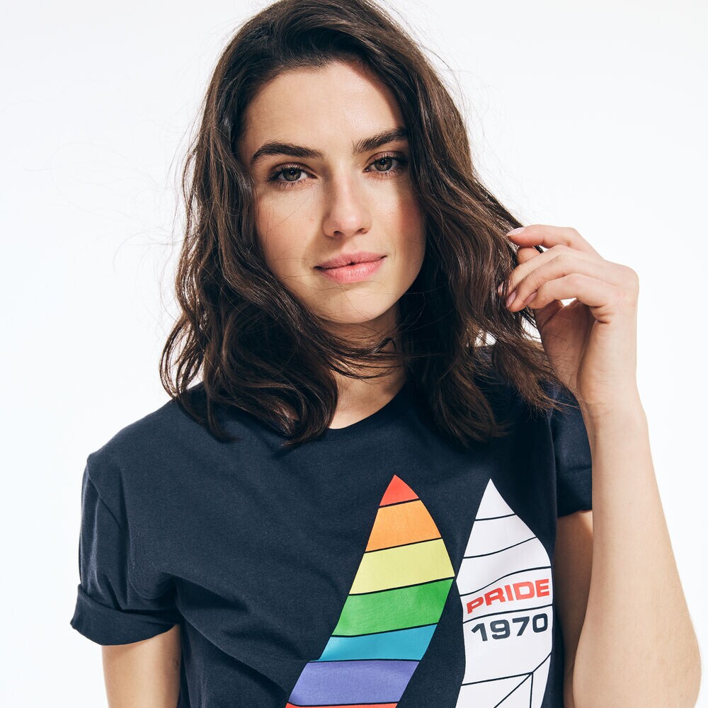 PRIDE SAILING GRAPHIC T-SHIRT,Navy,large