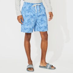 7" FOLIAGE PRINT BOARDWALK SHORT,Riviera Blue,large