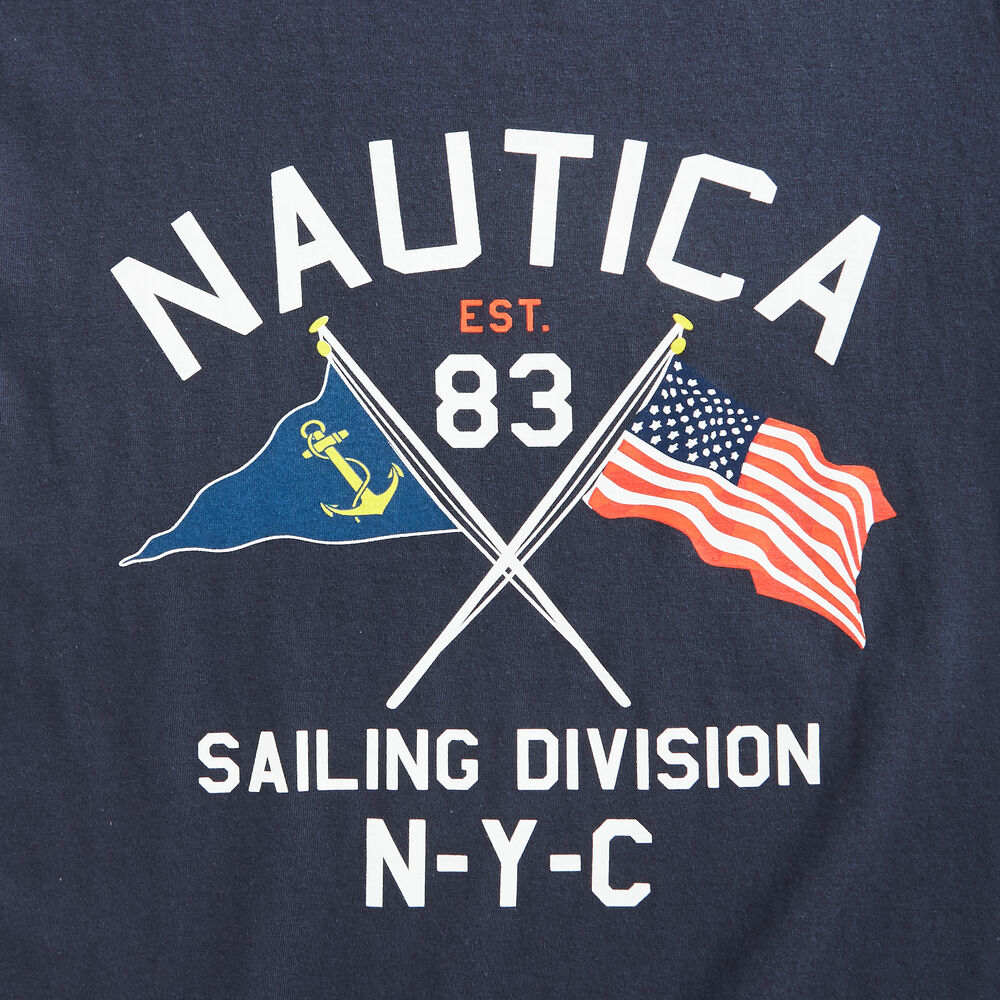FLAG GRAPHIC T-SHIRT,Navy,large