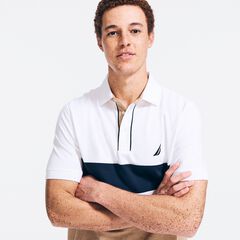 CLASSIC FIT COLORBLOCK POLO,Bright White,large