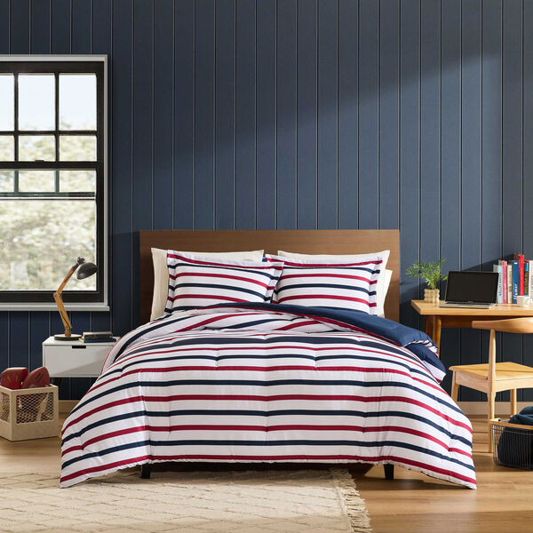 Clove Hitch Stripe Blue King Comforter Set