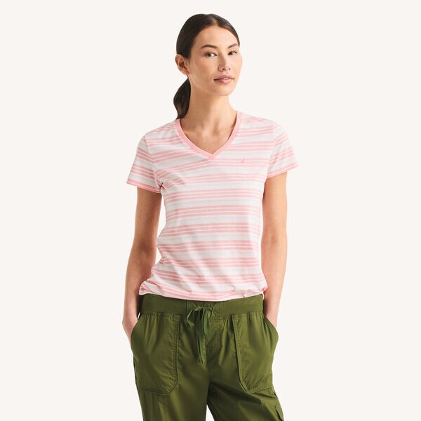 Striped V-Neck T-Shirt