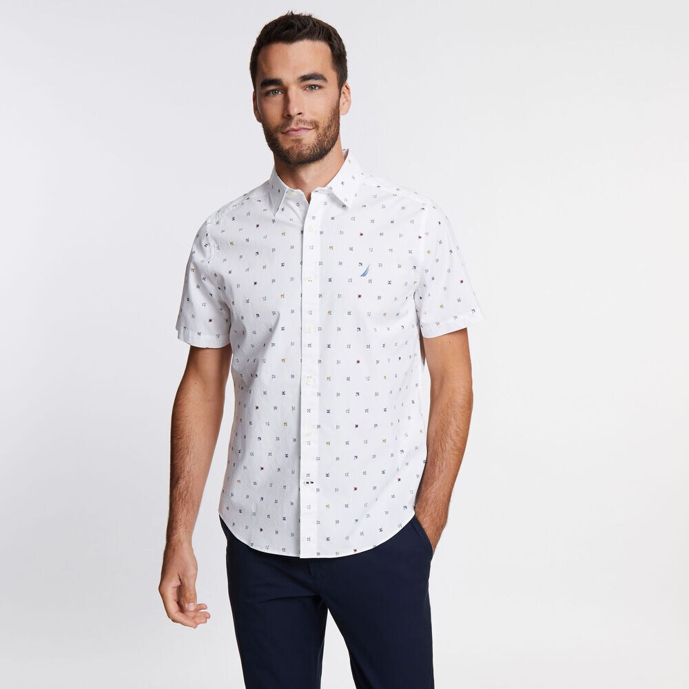 Navtech Short Sleeve Classic Fit Shirt,Bright White,large