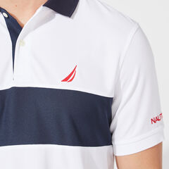 CLASSIC FIT PERFORMANCE NAVTECH STRIPE POLO,Bright White,large