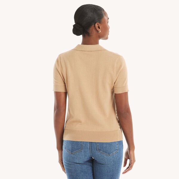 Wave Stitch Short-Sleeve Sweater