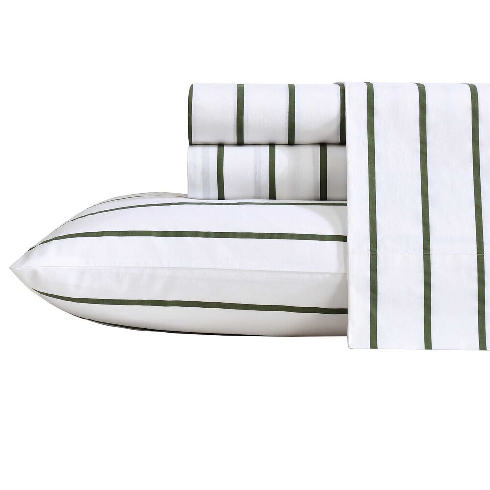 Brenton Stripe Beige Queen Sheet Set,Sable Heather,large