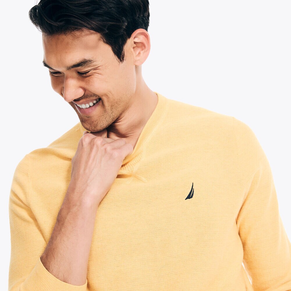 Navtech Textured Crewneck Sweater,Old Gold,large