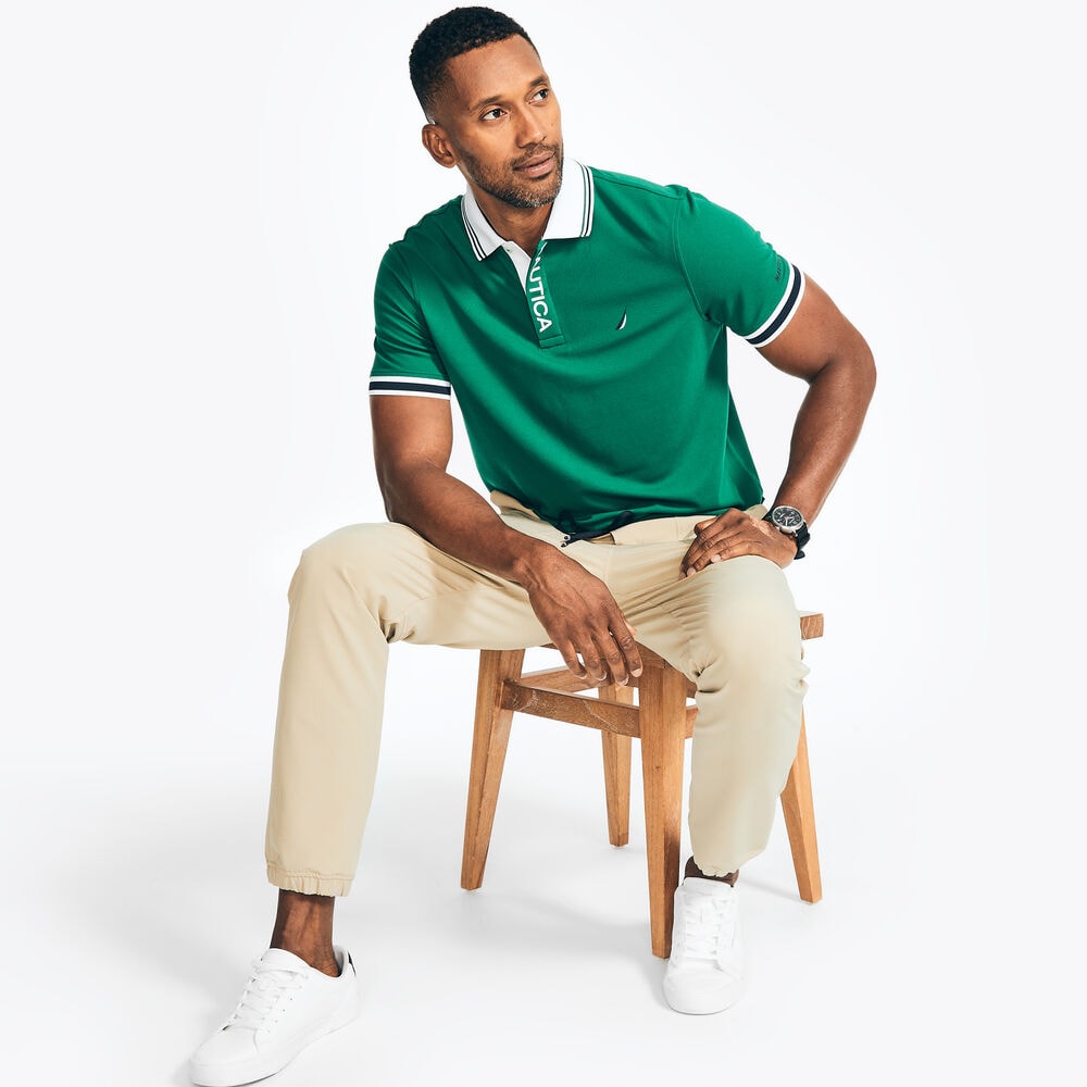 SUSTAINABLY CRAFTED NAVTECH CLASSIC FIT POLO,Nile,large