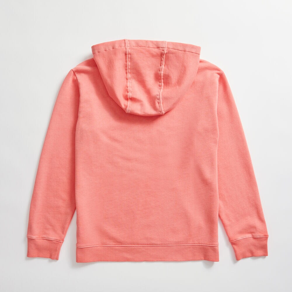 V-NECK PULLOVER HOODIE,Pale Coral,large